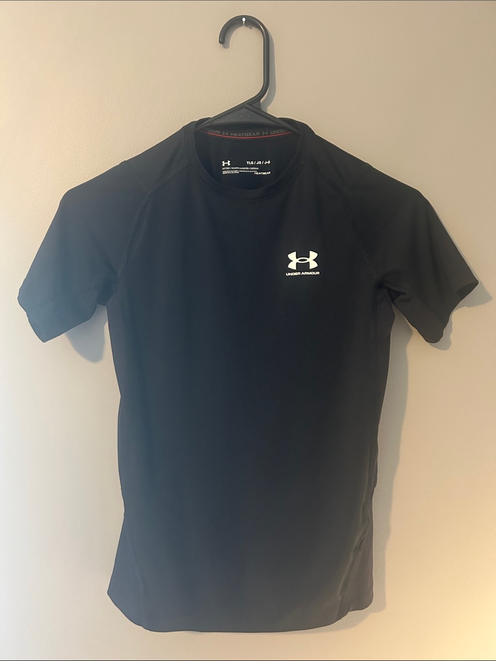 Under Armour- Youth Large -Black HeatGear Short Sleeve Performance Shirt